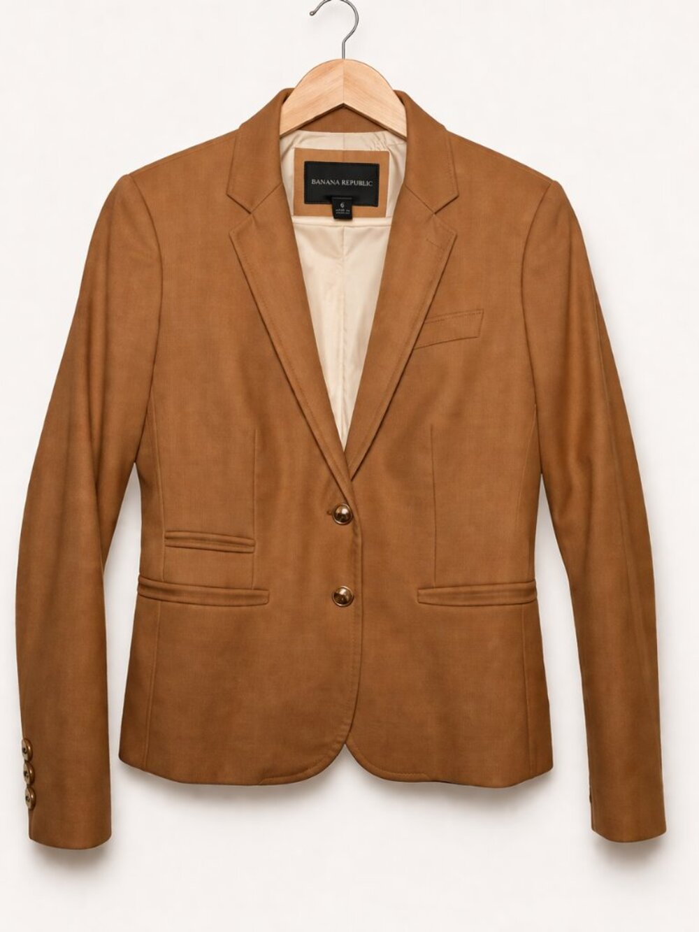 J. Crew Camel Tailored Blazer | Minimal Chic Structured Jacket | CapsuleWardrobe - Picture 2 of 7
